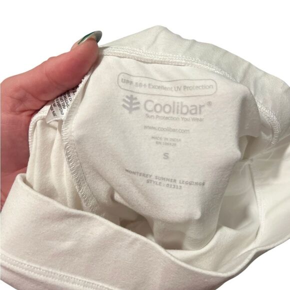 Coolibar Monterey Summer Leggings UPF 50+ Ivory White Size Small - Picture 2 of 6